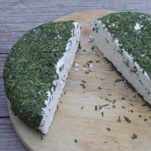 Local goat cheese in Sicily made with chives